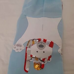 Dog Pet Sequin Sweatshirt Size M blue. NEW